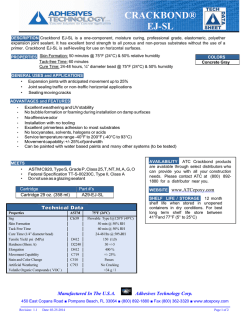 CRACKBOND® EJ-SL - Adhesives Technology Corporation