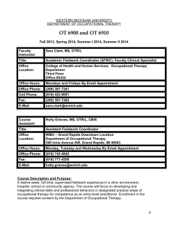 OT 6900 and 6910 course syllabus