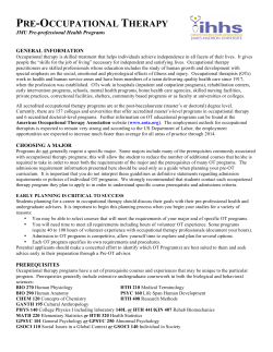 JMU Pre-Occupational Therapy Advising Information Sheet