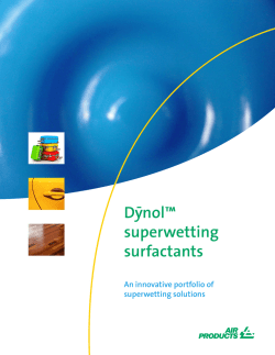 Dy&macr;nol&trade; superwetting surfactants - PCI