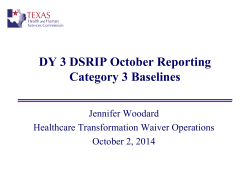 DY 3 DSRIP October Reporting Category 3 Baselines