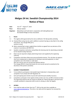 Melges 24 Int. Swedish Championship 2014 Notice