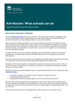 Anti-Racism: What schools can do