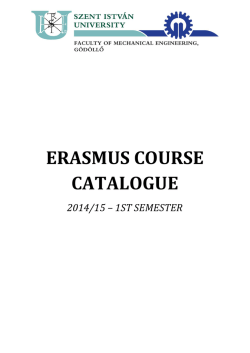 ERASMUS COURSE CATALOGUE