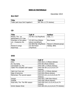 New AV List for December - North Bay Public Library