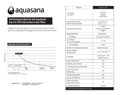 Performance data for the Aquasana EQ-UV