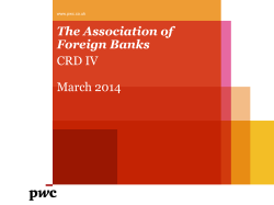 The Association of Foreign Banks CRD IV March 2014