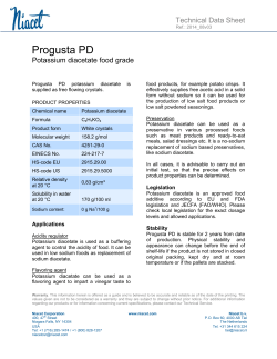 TDS Progusta PD Potassium Diacetate Food