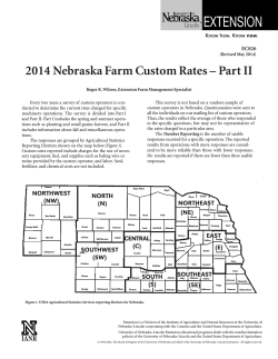 2014 Nebraska Farm Custom Rates – Part II