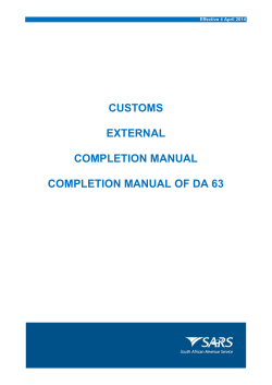 SC-DT-C-09 - Completion of DA 63 - External Manual