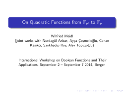 On Quadratic Functions from Fpn to Fp