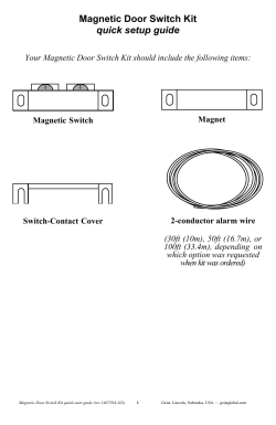 MS-1 Magnetic Door Switch Kit quick-setup guide (rev. 140729A-GG)
