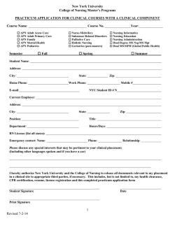 MS Practicum Application - Home | NYU College of Nursing