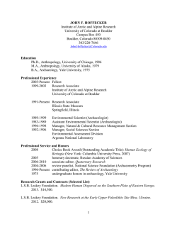 1 JOHN F. HOFFECKER Institute of Arctic and Alpine