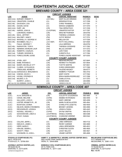 Judges Phone Directory Listings - Eighteenth Judicial Circuit Court