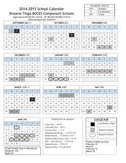 2014-2015 School Calendar - Broome