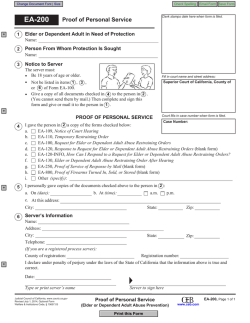 EA-200 Proof of Personal Service