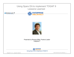 Using Sparx EA to implement TOGAF 9 Lessons Learned