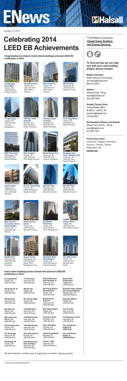 JAN 12 2015 Celebrating 2014 LEED EB Achievements
