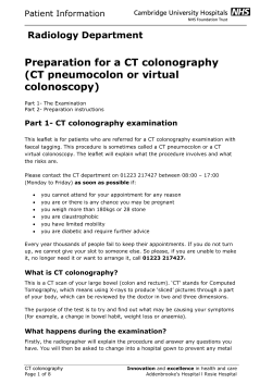 Preparation for a CT colonography