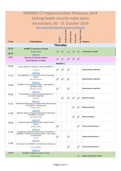 Programme SNOMED CT Implementation Showcase 2014