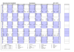 Sekundarschule Sandbänkli Stundenplan 2014 / 2015