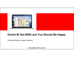 Oracle BI Got MAD and You Should Be Happy