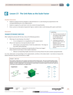 Lesson 17: The Unit Rate as the Scale Factor