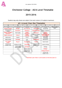 2015-16 A and AS Level Timetable Matrix