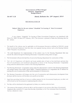 No 647- F.B Dated, Kolkata the 29th August, 2014