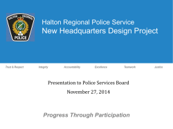 New HQ Design Project - Halton Regional Police Service