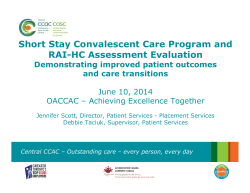 Short Stay Convalescent Care Program and RAI-HC