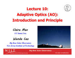 Lecture 10: Adaptive Optics (AO): Introduction and Principle