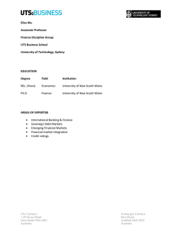 Eliza Wu Associate Professor Finance Discipline Group UTS
