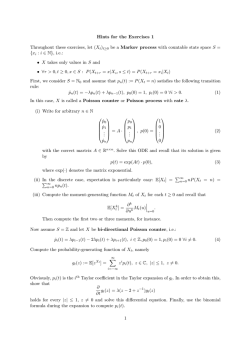 Hints for the Exercises 1 Throughout these exercises, let (Xt)t&ge;0 be