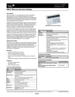 DM-21 Mercury Intrusion Display Catalog Page