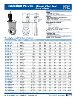 Isolation Valves - Manual Viton Seal Gate Valves
