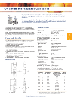 GV Manual and Pneumatic Gate Valves