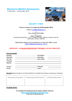 Security Clearance EW - Cranfield University