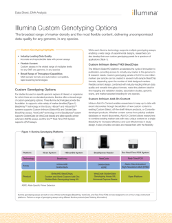 Illumina Custom Genotyping Options