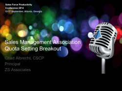 Quota-Setting Methods - The Sales Management Association