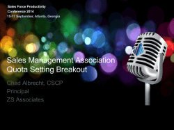 Quota-Setting Methods - The Sales Management Association