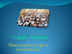 “I Am” Poem