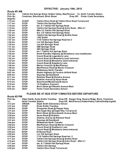 EFFECTIVE: DECEMBER 8, 2014 Route #5 AM