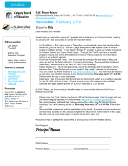 G.W. Skene School Newsletter February 2014