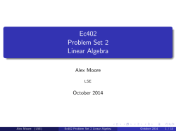 Ec402 Problem Set 2 Linear Algebra
