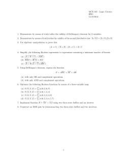 MCE 335 - Logic Circuits HW1 14.10.2014 1. Demonstrate by