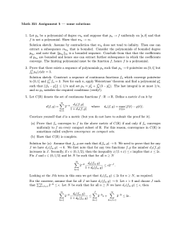 Math 321 Assignment 5 — some solutions 1. Let pn be a polynomial
