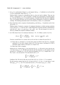 Math 321 Assignment 5 &mdash; some solutions 1. Let pn be a polynomial