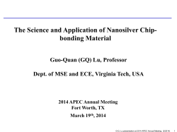 IS1-3-3 Science and Application of Nanosilver Chip